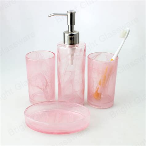 Pink Glass Bathroom Accessories Everything Bathroom