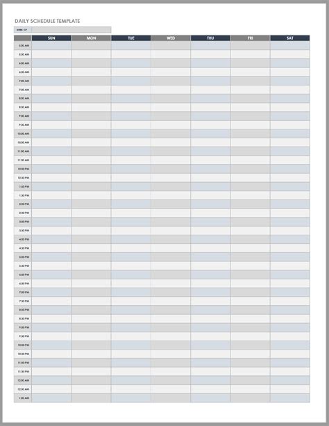 Daily Schedule Excel Template