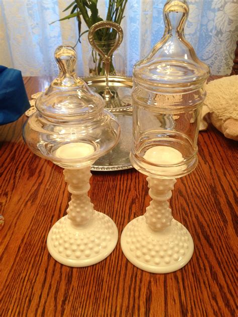 Maybe you would like to learn more about one of these? DIY apothecary jars I made .... Love milk glass!! | Jar ...