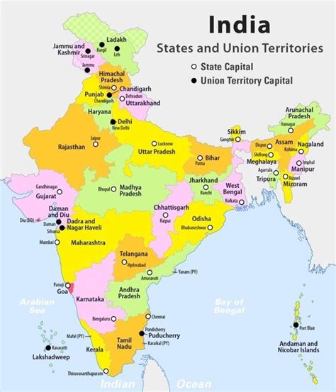 List Of States And Capitals Of India India Has 28 States And 8 Uts