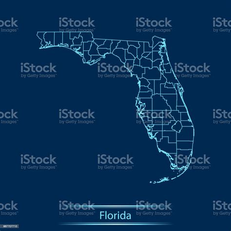Ilustración De Mapa De Florida Y Más Vectores Libres De Derechos De