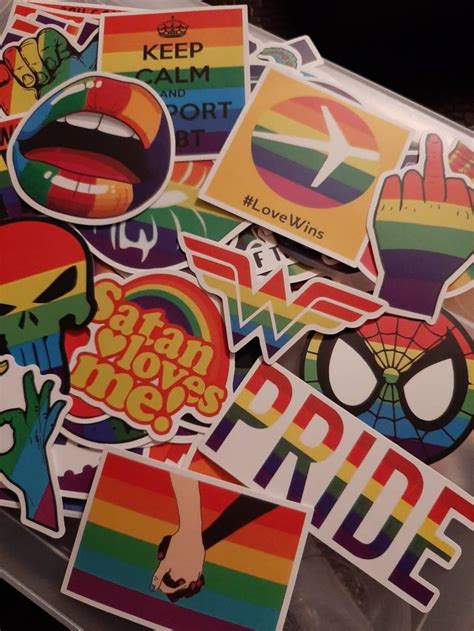 Pack Of 8 Gay Pride Waterproof Stickers Etsyde