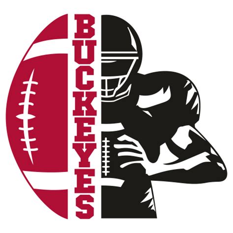 Buckeyes Distressed Football Half Player Svg Buckeyes Nfl Team Logo