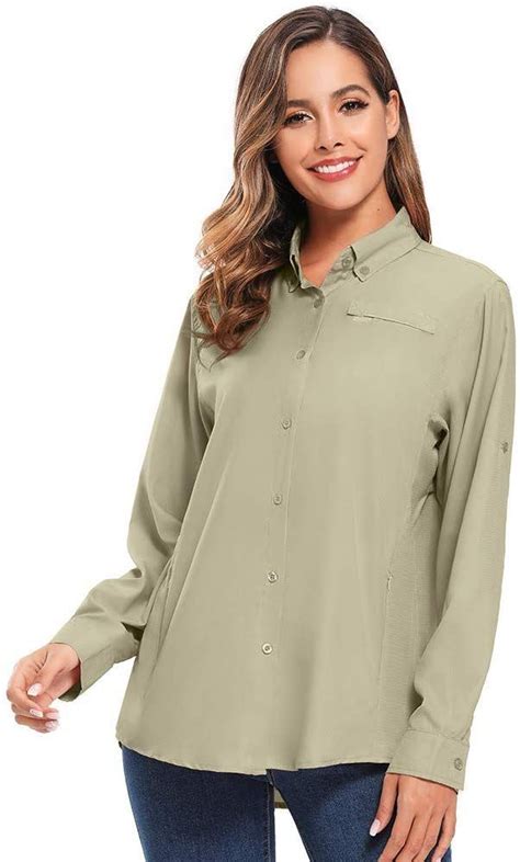 Womens Quick Dry Sun Uv Protection Convertible Long Sleeve Shirts For