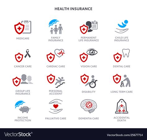 Health Insurance Icons Royalty Free Vector Image