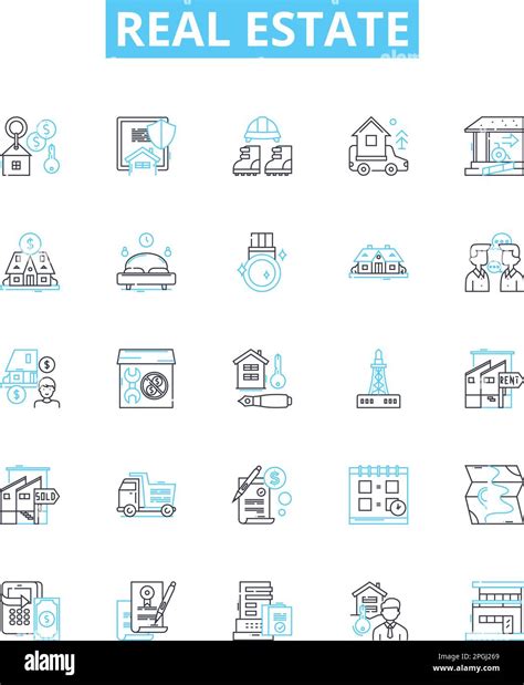Real Estate Vector Line Icons Set Property Investment Broker