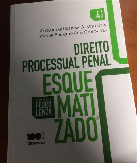 Esquematizado Processo Penal Livro Saraiva Pedro Lenza Usado