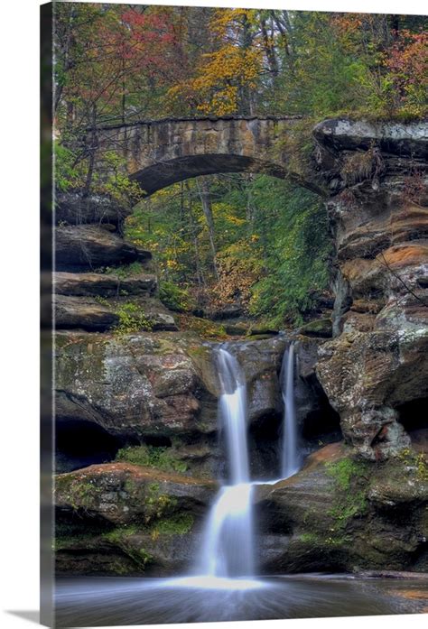Upper Falls At Old Mans Cave In Hocking Hills Ohio Wall Art Canvas