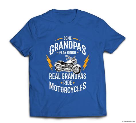 Mens Some Grandpas Play Bingo Real Grandpas Ride Motorcycles T Shirt