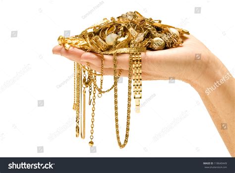 Hand Holding Expensive Gold Jewelry Stock Photo 118640449 Shutterstock
