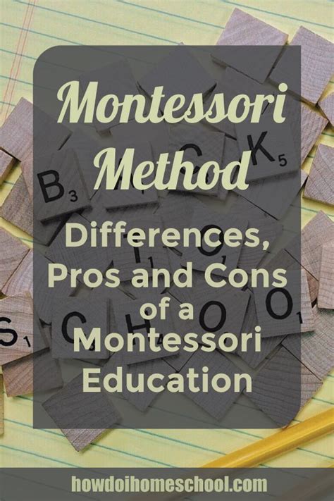 Montessori Method With The Words Differences Pros And Cons Of