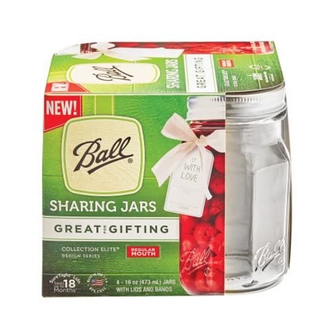 Ball Collection Elite Design Series Regular Mouth Sharing Jars Clear