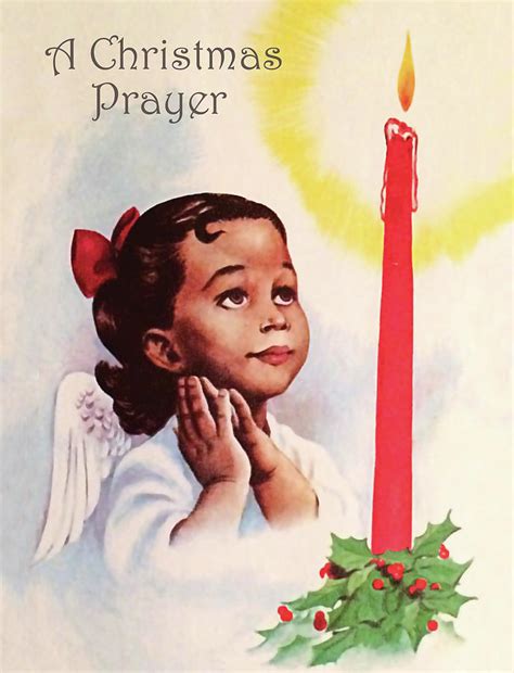 A Christmas Prayer From African American Little Girl Painting By Long Shot