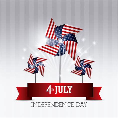 Free Vector Happy Independence Day Greeting Card Th July Usa Design