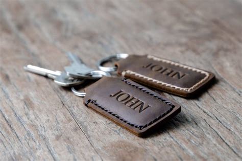 Personalized Leather Keychain Handmade