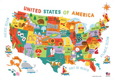 Kid Friendly Map Of The United States Map Of The United States