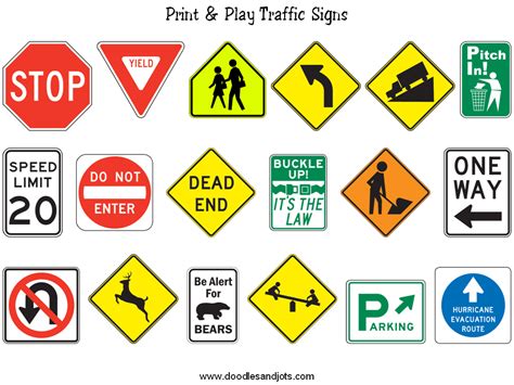 Printable Traffic Signs For Kids Doodles And Jots
