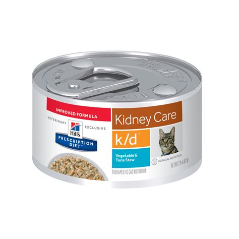 Hill's nutritionists & veterinarians developed prescription diet k/d, clinical nutrition to support your cat's kidney health. Hill's Prescription Diet k/d Kidney Care Vegetable & Tuna ...