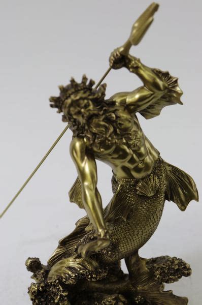 Poseidon God Of The Sea Bronzed Sculpture Figurine Figure Statue