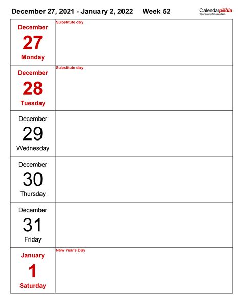 2022 Calendar With Week Numbers Printable 9 Templates Images