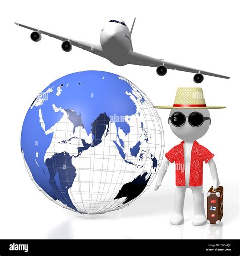 3d Earth Plane Traveller Stock Photo Alamy
