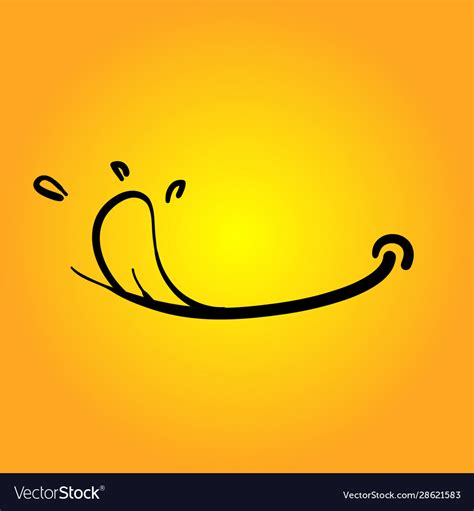 Hand Drawn Yummy Face Tongue Smile Delicious Icon Vector Image