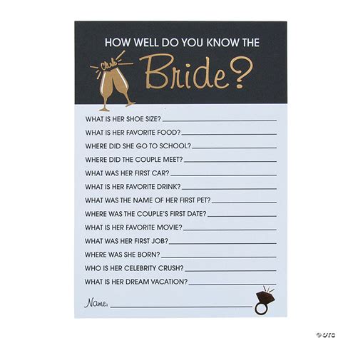 And, instead of using normal bingo pieces to mark the cards, opt for something more creative, such as candy hearts, sugarplums, or ring pops. Bridal Shower Trivia Game | Oriental Trading