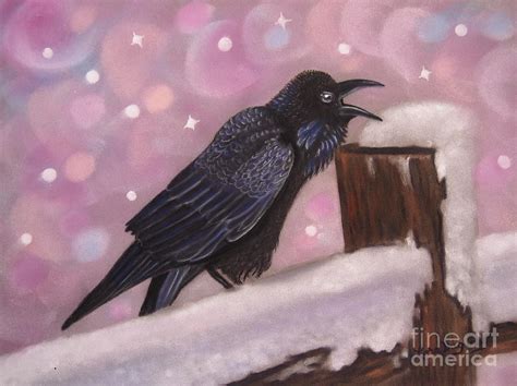Ravens Winter Magic Pastel By Lora Duguay Fine Art America