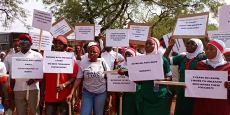 Tamale Unemployed Nurses Midwives Protest Over Delayed Postings