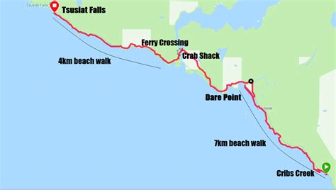 West Coast Trail North To South Map Guide British Columbia Canada