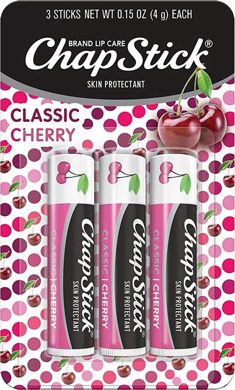 Chapstick Classic Sticks Cherry Flavor Skin Protectant Flavored Lip