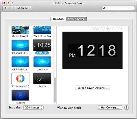 Changing Screen Saver Mac Desksno