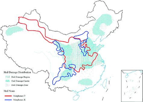 Map Of Distribution Of Hail Nouns And Hail Damage Areas The Different