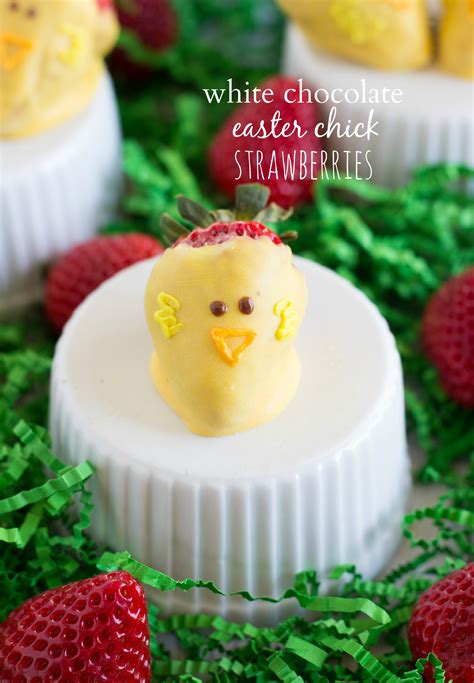 White Chocolate Easter Chick Strawberries Chelseas Messy Apron