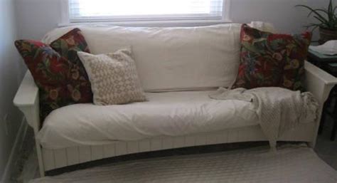 Cream Sleeper Sofa Futon Ll Bean Cottage Style Full Size Nice