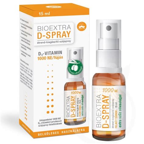 It can play a key role in the maintenance of good health while promoting the. Bioextra D-spray 1000NE D3-vitamin szájspray - 15ml ...