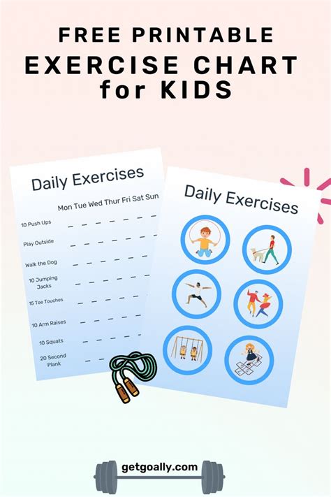 A Printable Exercise Chart For Kids