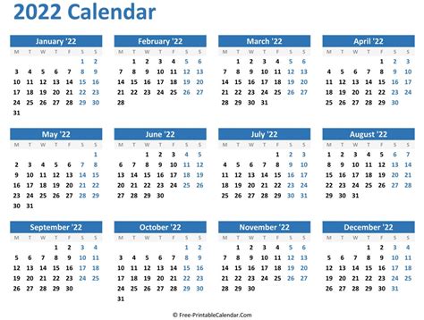 Free Printable Monthly Calendars 2022 Free Printable Calendar Monthly