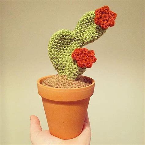 This Listing Is For A Handmade Crochet Cactus Complete With Terracotta
