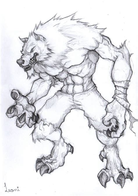 Werewolf Sketch By Leoniferraz On Deviantart Artofit