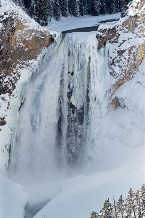 Spectacular Views Of Yellowstone National Parks Waterfalls In Winter
