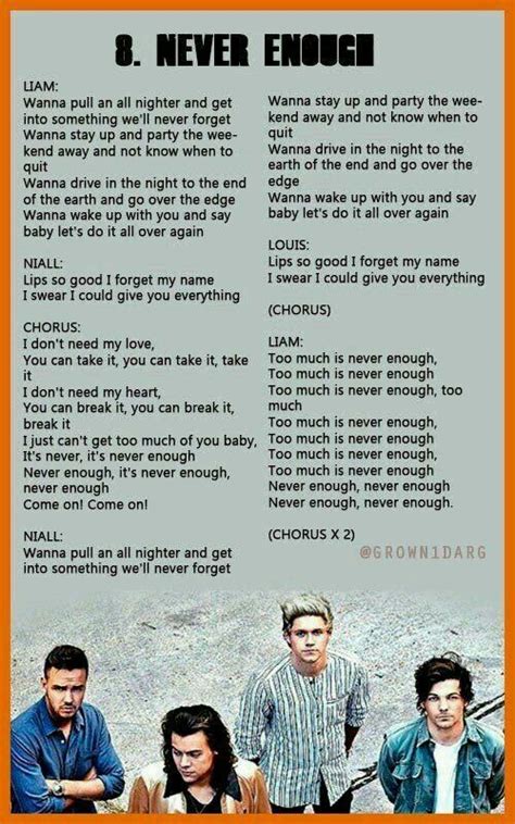Never Enough Lyrics One Direction Madeintheam One Direction Lyrics