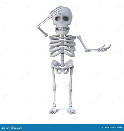 3d Skeleton Is Shocked Stock Illustration Image 67082563
