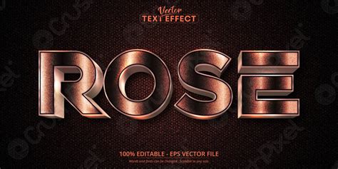 Rose Gold Text Effect Shiny Rose Gold Alphabet Style Stock Vector