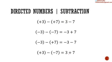 Directed Numbers Addition Subtraction Youtube