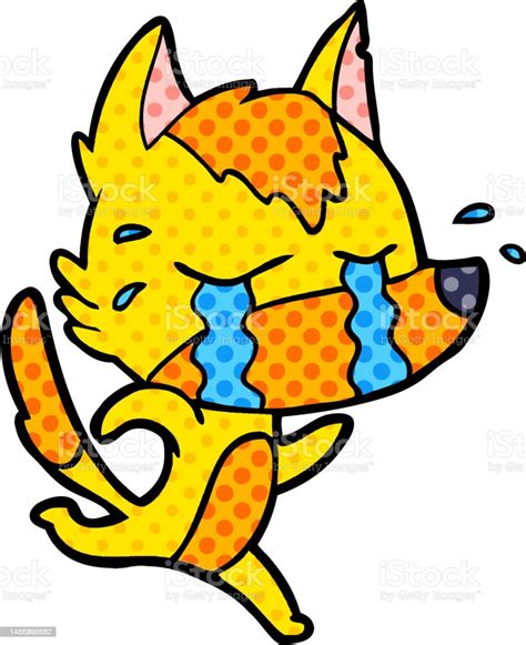 Sad Little Fox Cartoon Character Stock Illustration Download Image