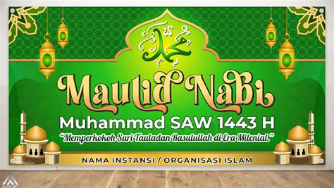 Desain Spanduk Maulid Nabi Muhammad Saw 1443 H Free Cdr Aldzi Art
