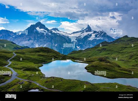 Bachalpsee Lake At Dawn Bernese Oberland Switzerland Alpine View Of