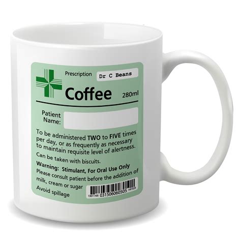 Personalised Coffee Prescription Mug Etsy Uk