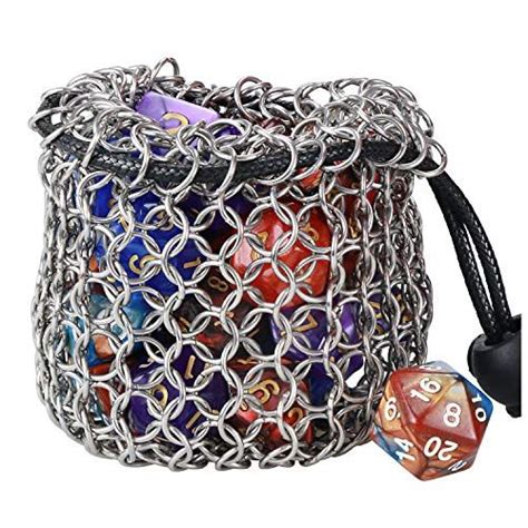 Youshares Drawstring Game Dice Bag Stainless Steel Chai